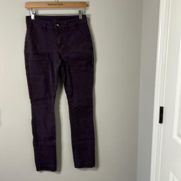 CAbi The Carpenter Cargo Utility Pants Deep Plum Purple Sz 2 - Picture 4 of 16